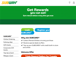 Subway New Zealand SUBCARD Rewards Show official website