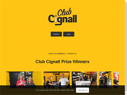 Club Cignall Rewards Show official website